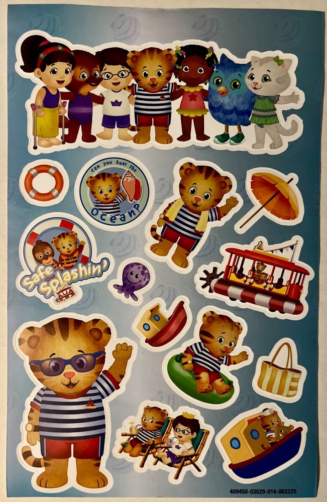 DANIEL TIGER’S NEIGHBORHOOD OCEAN STICKER SHEET W/14