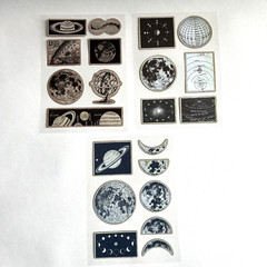 Vintage Style Celestial Moon Lunar Stickers Scrapbooking Journaling Cards