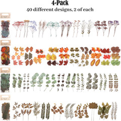 80 PCS Large Vintage Fall Leaf Stickers, Flower and Leaves Stickers Set, Autumn