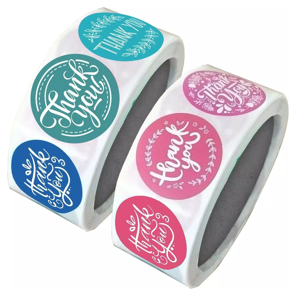 1000Pcs 1″ Assorted Floral Thank You Stickers Round Gift Wrapping Sealing Labels