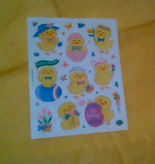 Vintage NEW – Easter-Spring-FUZZY Cute Little Chicks Stickers – Single Sheet