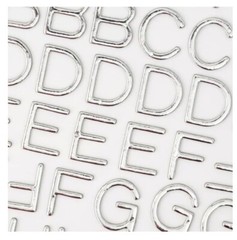 American Crafts Thickers Solid Silver Hardcover Foil Letter Stickers – 3 Pack