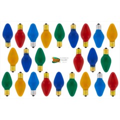 Christmas Lights Colored Bulbs Sticker Sheet Assorted Holiday Bumper Decals