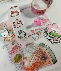 Sanrio Hello Kitty Stationery Memo Pad Washi Tape Stickers Enamel Pin and Charms