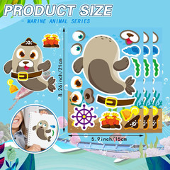 24 Sheets Make Your Own Sea Animals Stickers for Kids Toddlers, Make a Face Stic