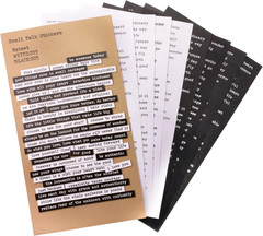 8 Sheets Small Talk Label Sticker Word Stickers Black and White Inspirational Wo