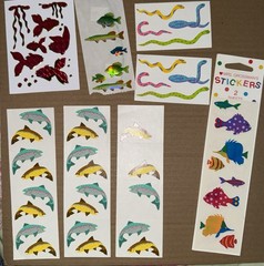 vintage stickers lot mixed ocean creatures