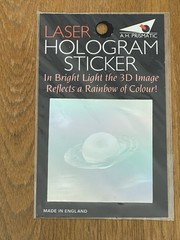 NEW Vintage A.H. Prismatic Laser 3D Holographic Sticker Of Saturn/Sealed