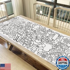 Tiny Expressions Christmas Coloring Tablecloth for Kids | Rolled, No Creases