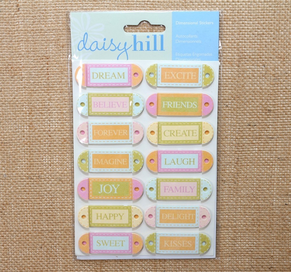 Daisy Hill Dimensional Word Tag Stickers