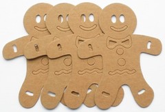 (3) JOLLY GINGERBREAD MAN – Bare Christmas Chipboard Die Cuts – 4″ x 5″
