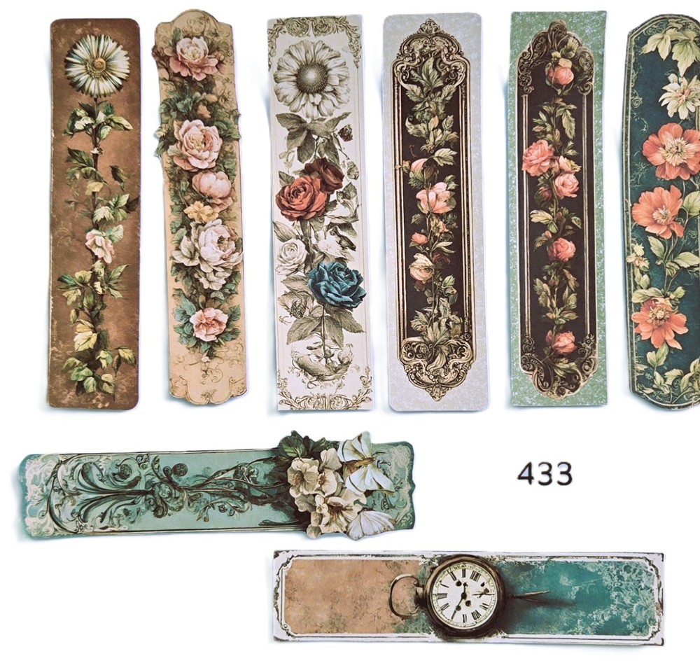 Victrorian Style Tall Bookmarks Supplies Scrapbooks Junk Journal 433