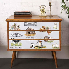 3Pcs/Set Farmhouse Rub on Transfers for Furniture and Crafts 6X12 Inch Farm Them