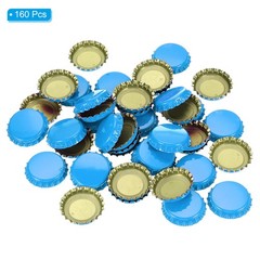160 PCS Bottle Caps for Crafts, 1″ Beer Bottle Caps Bulk, Sky Blue