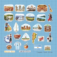 Waterproof Argentina Culture Sticker Collection – 28 Multicolor Travel Designs