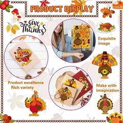 Make a 24PCS Thanksgiving Stickers for Kids Turkey Face Sticker Turkey Stickers
