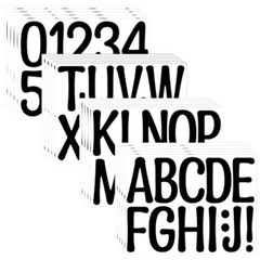 20 Sheets Alphabet Stickers 4 in Letter and Numbers Stickers 240PCS Vinyl Black