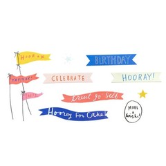 Crate Paper HOORAY! PHRASES (153) Stickers (4) Sheets scrapbooking BIRTHDAY