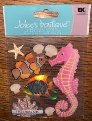 Jolees SEA CREATURES beach Ocean Coral Sea Horse Star Fish Shell Snorkel Sticker