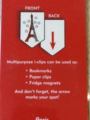 i-clips – Magnetic Page Markers – Paris France Themed – 8 Count – New