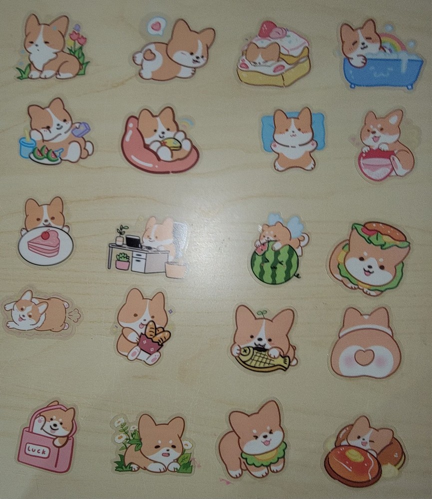 50 Cute Corgi Shiba Cartoon Dog Puppy Kawaii Stickers