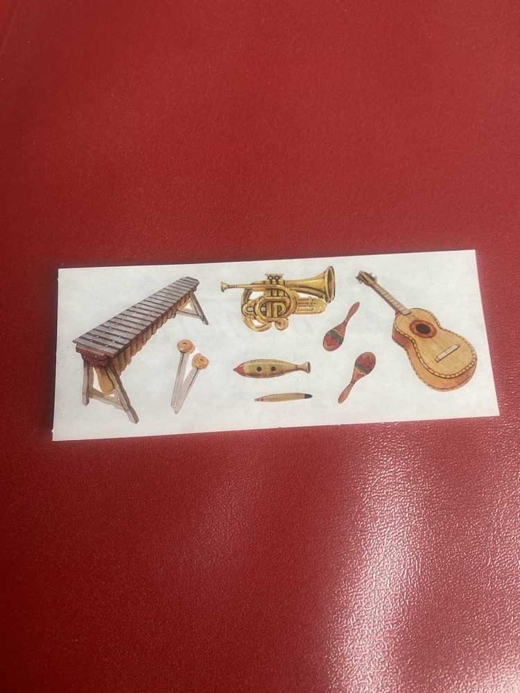 Vintage Creative Memories Classroom Instruments Sticker Strip