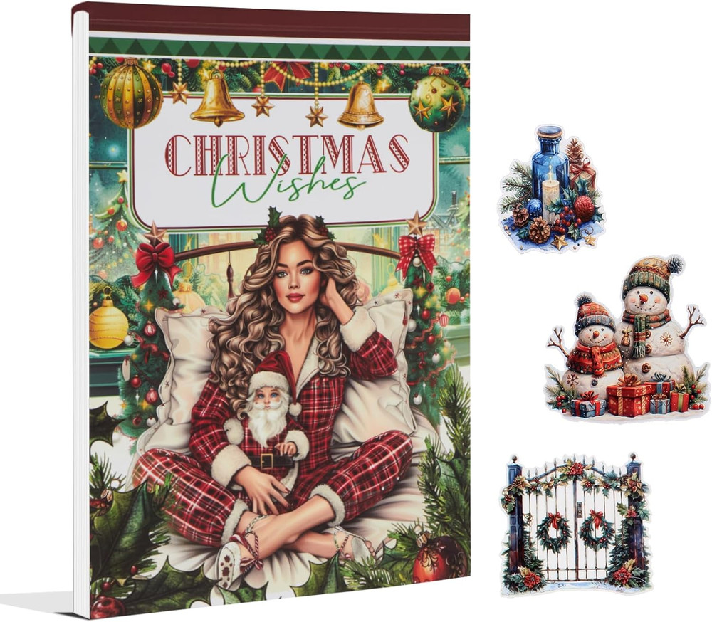 Christmas Wishes Scrapbook Stickers for Journaling Supplies, Pre-Cut Xmas Holida