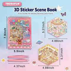 20 Sets DIY 3D Sticker Scene Collection Book for Adults Make Your Own Cozy Room