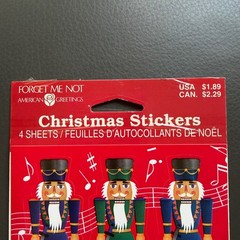 Vtg 90s American Greetings Forget Me Not Sticker Sheet Nutcracker Holiday Opened
