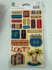 Making Memories Summer Fun! Vacation Bright 44 Puffy Stickers Words Scrapbooking