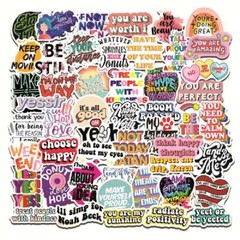 Stickers Motivational Quote Skateboard Vinyl Laptop Luggage Decal Flask Fun 50pc