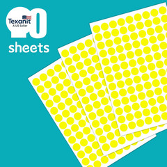 2340 PCS Yellow Circle Dot Stickers 1/2″ round Yard Garage Sale Price Stickers C