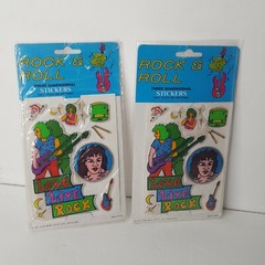 Lot of 2 Rock and Roll Vintage 1983 3D Puffy Stickers