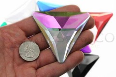 68mm Crystal AB H702 Huge Self Adhesive Triangle Jewels – 1 Piece