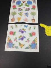 Vintage MAMBI Floral Stickers 1999 Textured Flowers 12×6