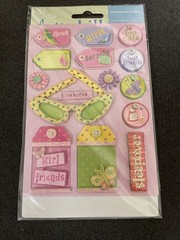 Daisy Hill DImensional Stickers Lot Of 7 Girl Themed Frienships and Fun Themed