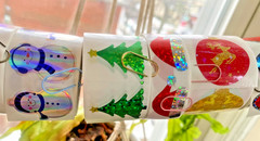 Retro Holiday Stickers Off The Roll: Christmas, Valentine’s Day, and Winter Fun!