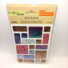 Lot Of 6 Crafter’s Square Texture Puffy Stickers Tile Border Gems 19 PC Each X 6