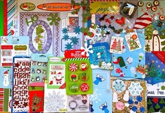 LOT 320 PCS CHRISTMAS WINTER HOLIDAY SCRAPBOOK PAPERS STICKERS EMBELLISHMENTS