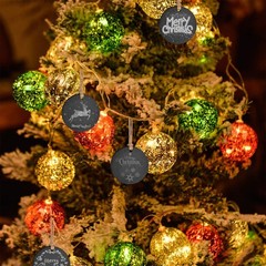Blackboard Tags,10pcs 5cm Hanging Christmas Chalkboard Tags Mini Two-Sided Bl…