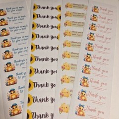 100 mixed thank you stickers