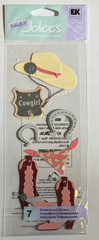 Jolees Cowboy & Cowgirl Horse Shoes Boot Hat Handkerchief Farm Scrapbook Sticker