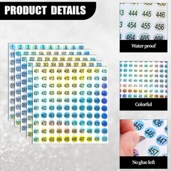15 Sheets Mini Number Stickers 1-500 Round Labels Consecutive Numbering