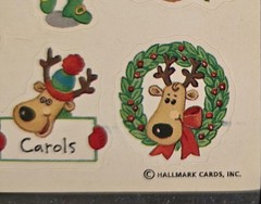 Vintage Sticker Lot Christmas Tags 6 Sheets AGC,Gibson Hallmark, Footrot Flat