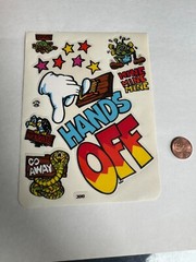 Vintage 1984’s BJ Hands Off Snake Go Away Stars Scrapbooking Sticker Sheet