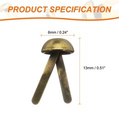 100pcs for Brads Metal Tips 6mmx13mm for Fixing Bronze Paper