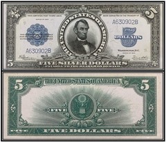 $5 Five Dollar 1923 Silver Certificate (US CURRENCY STICKERS)