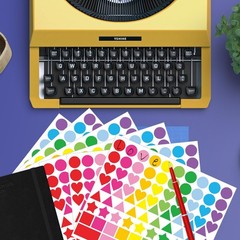 2016 PCS Colored Shape Stickers 10 Colors 6 Shape Dot Stickers Color Coding L…