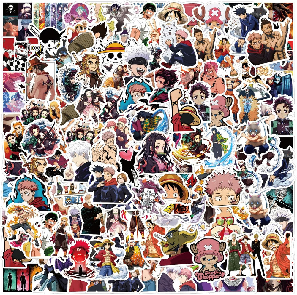 200Pcs Kids Manga Stickers Mixed Pack, Cartoon Characters Stickers Decorative St