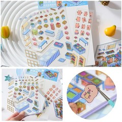 Zxvskr 8 Sets DIY 3D House Stickers Cartoon Colourful Convenience Fruit Flower